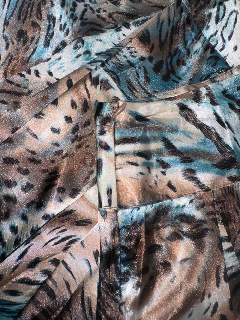 Blue and Black Leopard Print Skirt - Picture 5 of 6